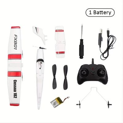 Fx-801 Rc 비행기 Epp Foam Glider 비행기 지로 2.4g 2ch Rtf 원격 제어 날개 폭 항공기 WHITE 스타일 EPP 항공기