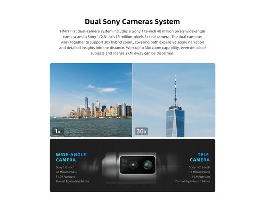 피미 X8 텔레 프로페셔널 드론 GPS 브러시리스 모터 3 축 기말 4K 카메라 2.4G/5.8G 듀얼 밴드 디지털 이미지 전송