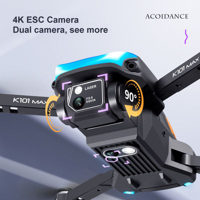 K101 맥스 장애물 회피 광학 흐름 위치 4k HD 듀얼 접이식 쿼드콥터 장난감 드론 Vs E88 E58 카메라 미니 드론