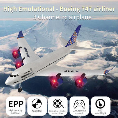 전기 RC 항공기 A380 747 모드 비행하기 쉬운 스턴트 롤 2.4GHz 원격 제어 플라이더
