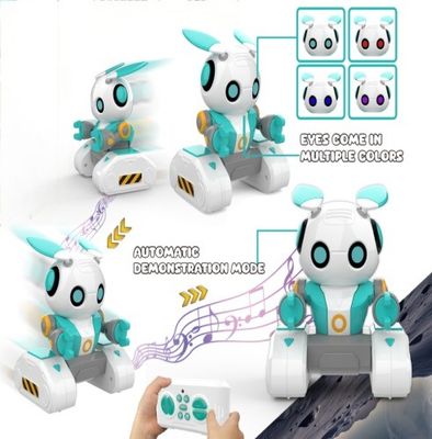 교육용 로봇 HUGTEC S024 장난감 로봇 원격 제어 동작 STEM 3 플라스틱 음악 빛 기능 유니섹스용 자동