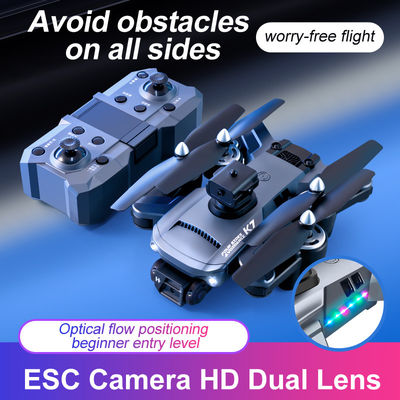 폴더블 미니 초보자 드론 카메라 플라스틱 재료 4K 듀얼 카메라 실내 호버 와이파이 RC 드론 K7 UAV