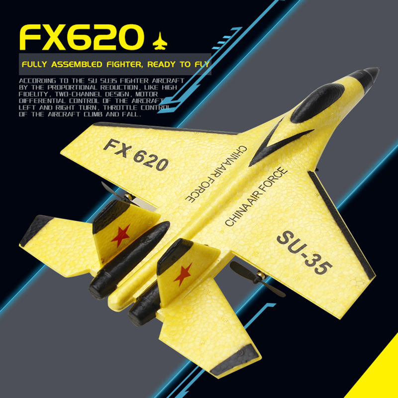 FX620 2.4GHz 2채널 폼 RC 비행기 모델 플라이더 RC 제트 비행기 충전시간 60분, 3.7V 150mAh 배터리