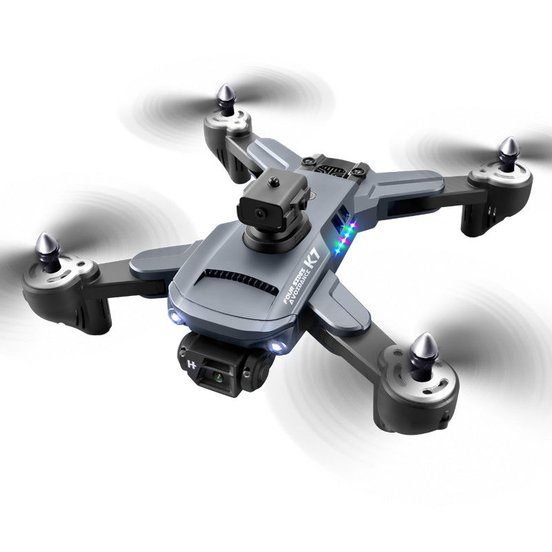 폴더블 미니 초보자 드론 카메라 플라스틱 재료 4K 듀얼 카메라 실내 호버 와이파이 RC 드론 K7 UAV